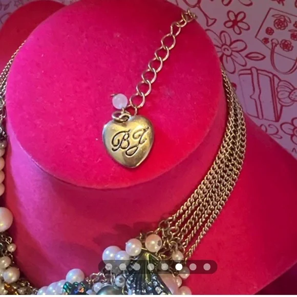 *Sold On The Bay Betsey Johnson Glitter Reef Mermaid Nautical Necklace - Picture 8 of 8